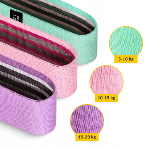 Резинка для фитнеса  4FIZJO Hip Band 3 шт Mix - фото №2